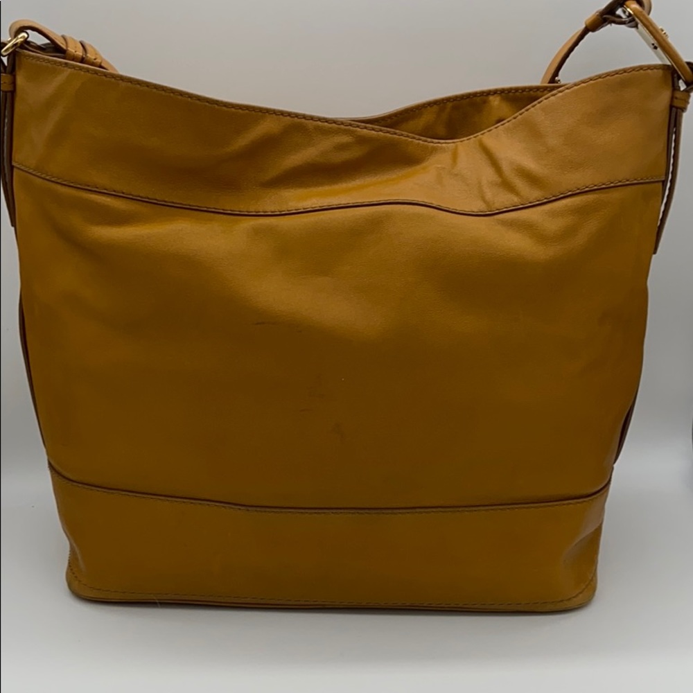 Salvatore Ferragamo Mustard Tan Leather Hobo Bag